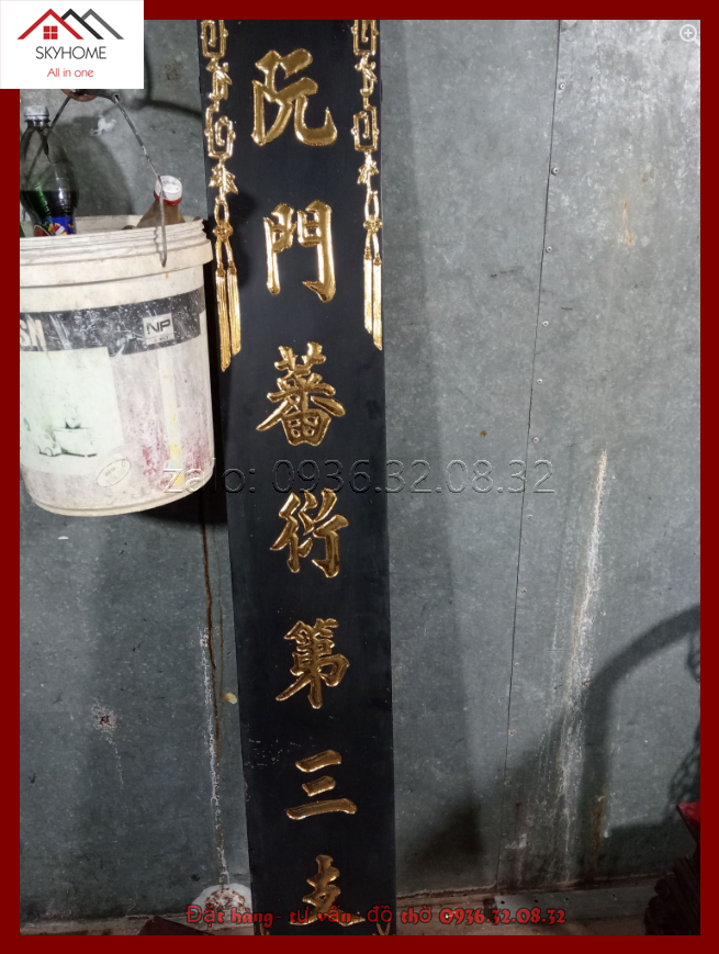 CÂU ĐỐI THỜ HÁN CỔ chữ XA THỦY TRƯỜNG LƯU – NGUYỄN MÔN PHIÊN DIỄN